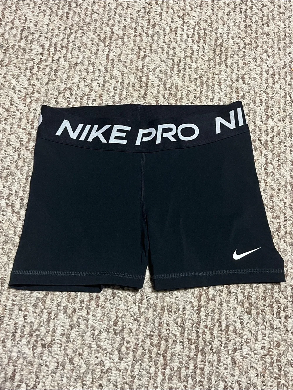 Nike Black Women's Pro Bike Shorts with White Logo